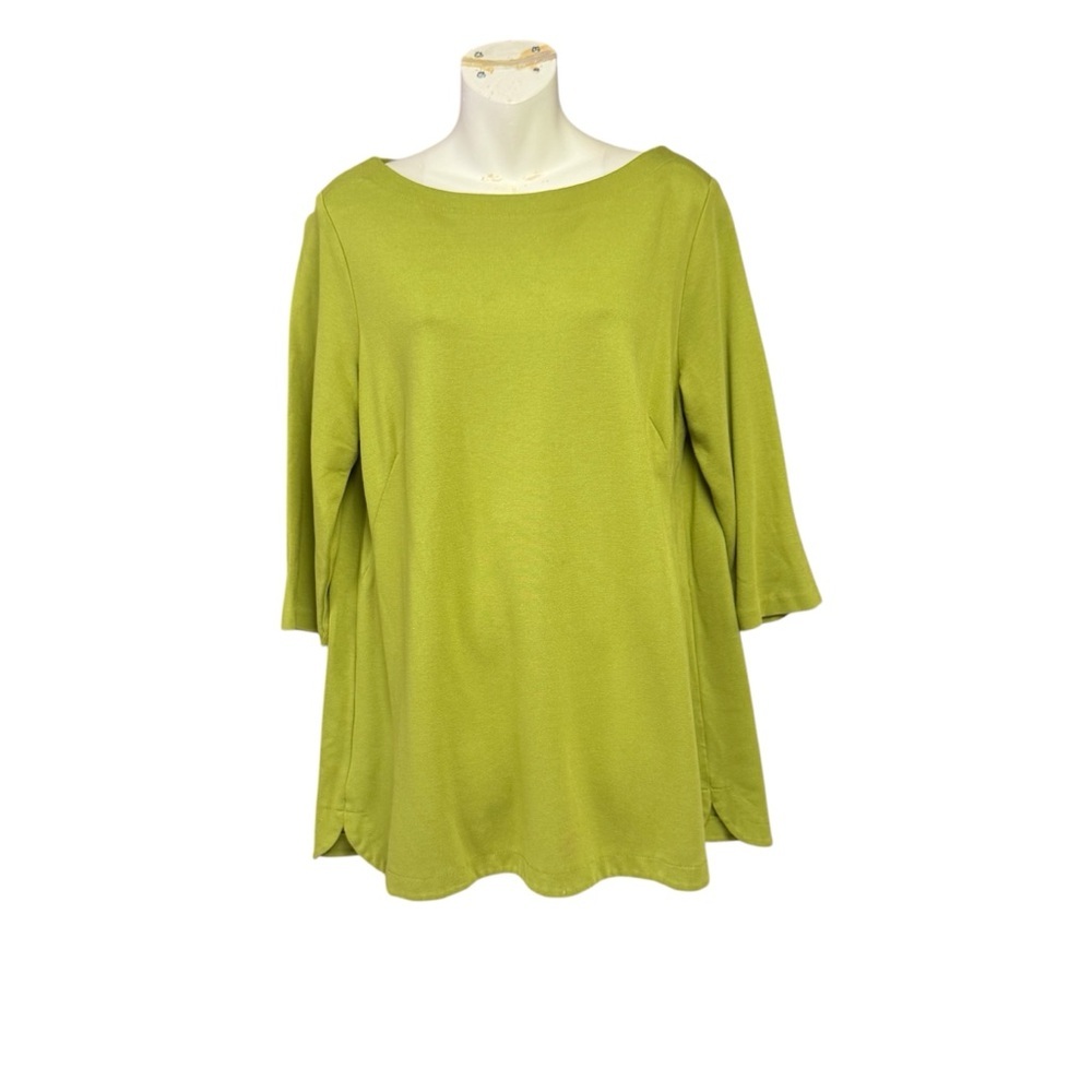 J. Jill Olive Tunic Top size large heavyweight material classic silhouette